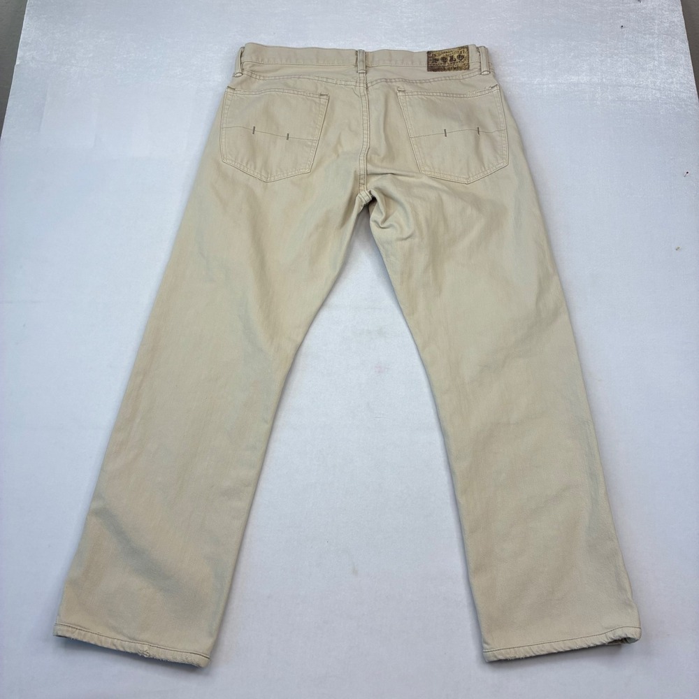 Polo Ralph Lauren Classic Fit Jeans Mens 35x29 Tan Khaki Cotton Denim Straight - Picture 3 of 12